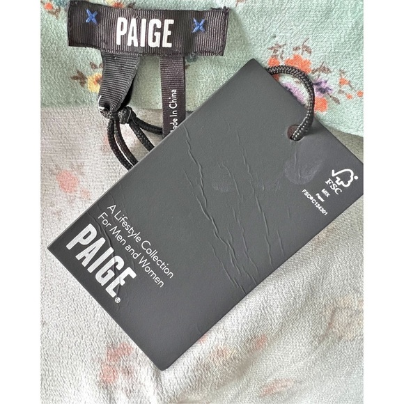 Nwt Paige Gjelina Dress Mint Multicolor Floral Cottagecore Midi Dress Size Large - Picture 6 of 10